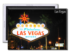 Las Vegas USA Nevada Sign Night - Souvenir Fridge Magnet