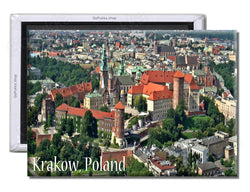 Krakow Poland Town Sky view - Souvenir Fridge Magnet