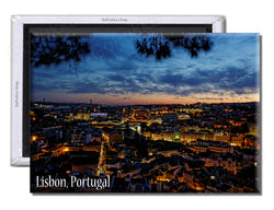 Lisbon Portugal Night Sky - Souvenir Fridge Magnet