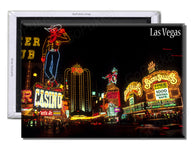 Las Vegas USA Nevada Glowing Signs Night - Souvenir Fridge Magnet