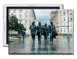Beatles Statue Liverpool UK England - Souvenir Fridge Magnet