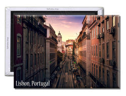 Lisbon Portugal City Evening - Souvenir Fridge Magnet