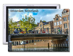 Amsterdam / Netherlands Bridge – Souvenir Fridge Magnet