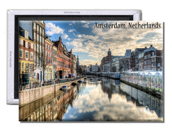 Amsterdam / Netherlands Canal – Souvenir Fridge Magnet
