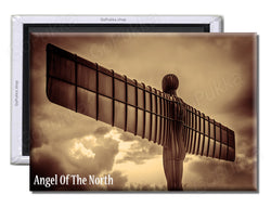 Angel of The North B/W Gateshead UK - Souvenir Fridge Magnet