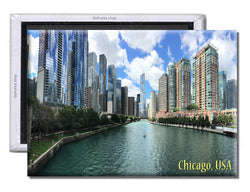 Chicago City Lake Illinois USA - Souvenir Fridge Magnet