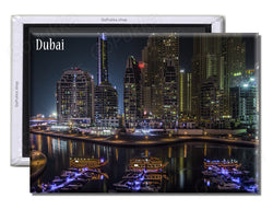 Dubai United Arab Emirates Night - Souvenir Fridge Magnet