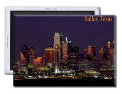 Dallas Texas USA Night Shot - Souvenir Fridge Magnet