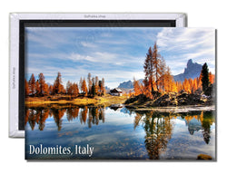 Dolomites Italy Autumn Lake - Souvenir Fridge Magnet