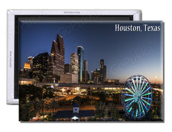 Houston City Texas Night View - Souvenir Fridge Magnet