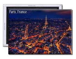 Paris France Night Sky View - Souvenir Fridge Magnet