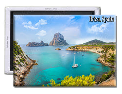 Ibiza Spain Coast With Boats - Souvenir Fridge Magnet
