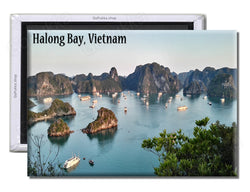 Halong Bay Vietnam Boats - Souvenir Fridge Magnet