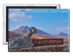 Fuerteventura Sign By Goat - Souvenir Fridge Magnet