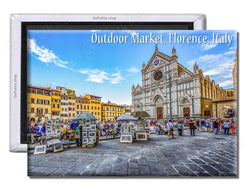 Outdoor Markey In Florence Italy - Souvenir Fridge Magnet