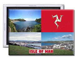 Isle Of Man Sea Views With Flag - Souvenir Fridge Magnet