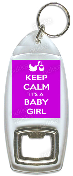 Keep Calm It's A Baby Girl – Bottle Opener Keyring
