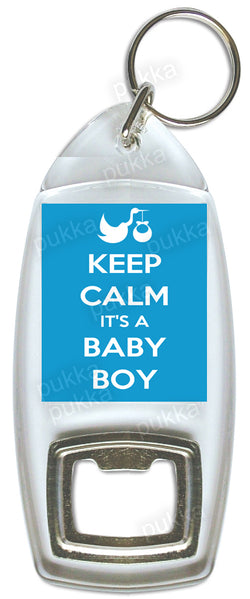 Keep Calm It's A Baby Boy – Bottle Opener Keyring