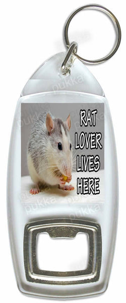 Rat Lover Lives Here – Bottle Opener Keyring