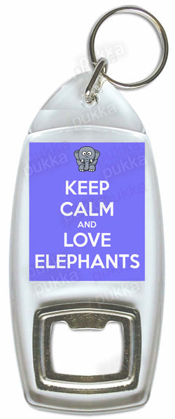 Keep Calm And Love Elephants – Bottle Opener Keyring