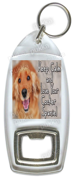 Keep Calm And Love Your Cocker Spaniel – Bottle Opener Keyring