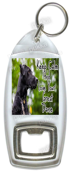 Keep Calm And Love Your Great Dane – Bottle Opener Keyring