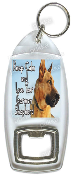 Keep Calm And Love Your German Shepherd – Bottle Opener Keyring