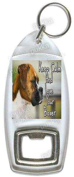 Keep Calm And Love Your Boxer – Bottle Opener Keyring