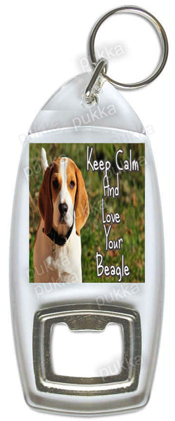 Keep Calm And Love Your Beagle – Bottle Opener Keyring