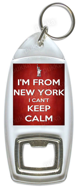 I'm From New York I Can't Keep Calm – Bottle Opener Keyring