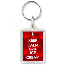 Keep Calm Love Ice Cream – Keyring