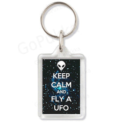 Keep Calm And Fly A UFO – Keyring