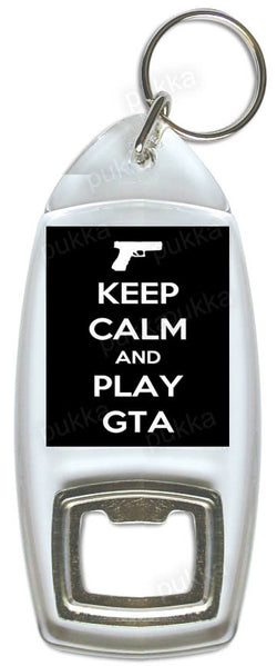 Keep Calm And Play GTA – Bottle Opener Keyring