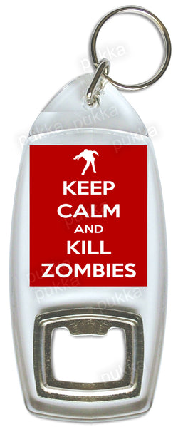 Keep Calm And Kill Zombies (Red) – Bottle Opener Keyring