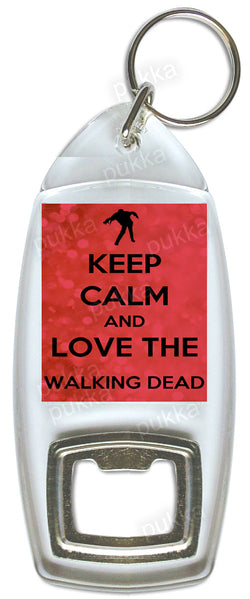 Keep Calm And Love The Walking Dead (Red Pat) – Bottle Opener Keyring
