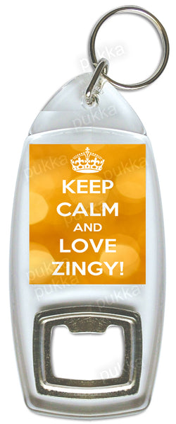 Keep Calm And Love Zingy – EDF Inspired Bottle Opener Keyring