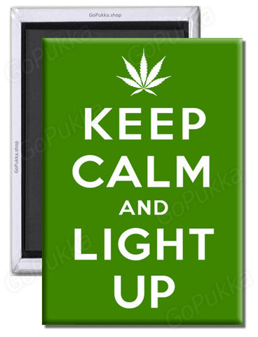 Keep Calm And Light Up – Fridge Magnet