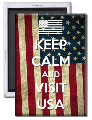 Keep Calm And Visit USA – Fridge Magnet