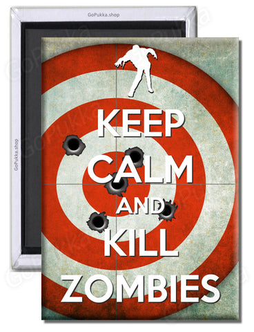 Keep Calm And Kill Zombies (Spiral)  – Fridge Magnet