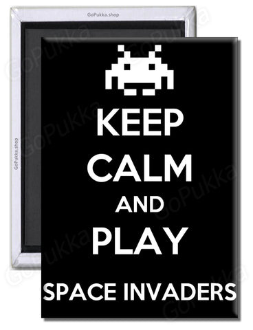 keep Calm And Play Space Invaders – Arcade Fridge Magnet