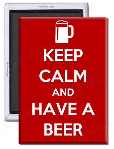 Keep Calm and Have A Beer (Red) – Fridge Magnet