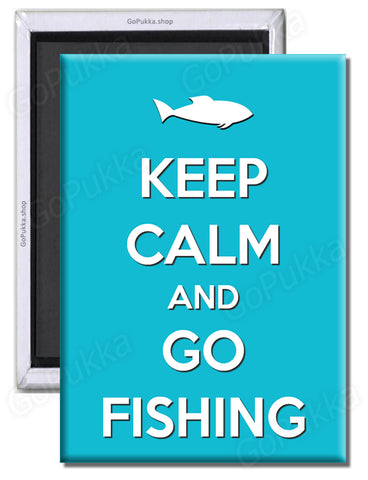 Keep Calm And Go Fishing  (L Blue) – Fridge Magnet