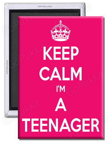 Keep Calm I'm A Teenager (Pink) – Fridge Magnet