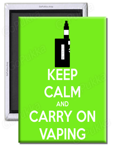 Keep Calm And Carry On Vaping (Green) – Fridge Magnet