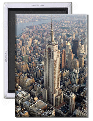 Empire State Building New York USA (Skyview) – Souvenir Fridge Magnet