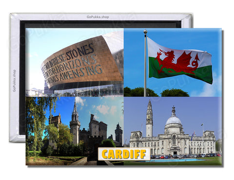 Cardiff Wales UK - Souvenir Fridge Magnet