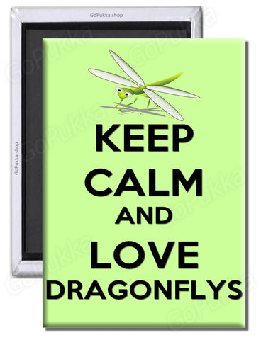 Keep Calm And Love  Dragon Flys - Fridge Magnet