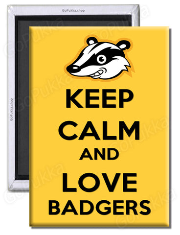 Keep Calm And Love Badgers Yellow – Fridge Magnet