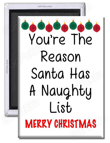 Reason Santa Has A Naughty List – Christmas Fridge Magnet