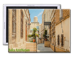 Baku Azerbaijan Side Street - Souvenir Fridge Magnet